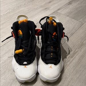 Nike Kids Black and White Sneakers with Orange Accents